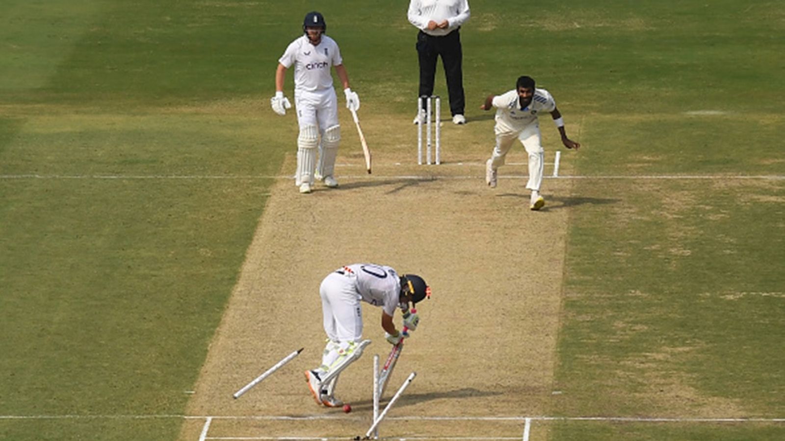 Dismissed 5 times in 9 Tests, Ollie Pope reveals his plan to counter Jasprit Bumrah in Test series Ollie Pope of England is bowled by Jasprit Bumrah during day two of the 2nd Test match between India and England at ACA-VDCA Stadium on February 03, 2024 in Visakhapatnam, India.