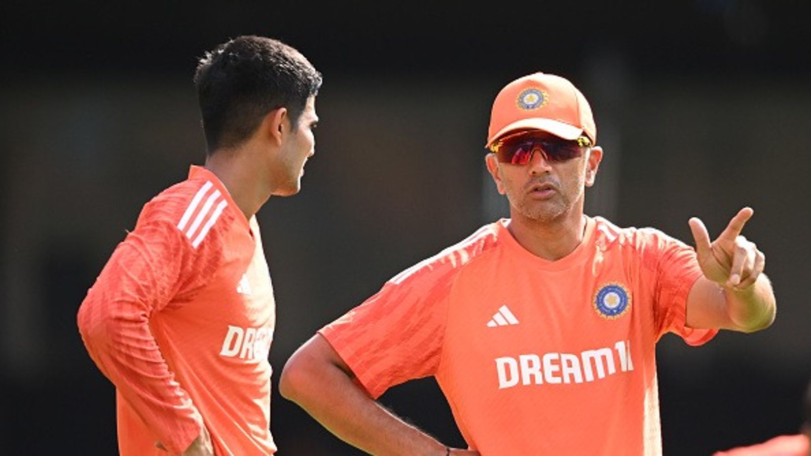 'You're going to be put under pressure, and...': India's World Cup-winning head coach's blunt take on Shubman Gill's captaincy ahead of England Tests Rahul Dravid, Coach of India speaks with Shubman Gill of India during the ICC Men's Cricket World Cup India 2023 India Net Session at M. Chinnaswamy Stadium on November 08, 2023 in Bangalore, India.