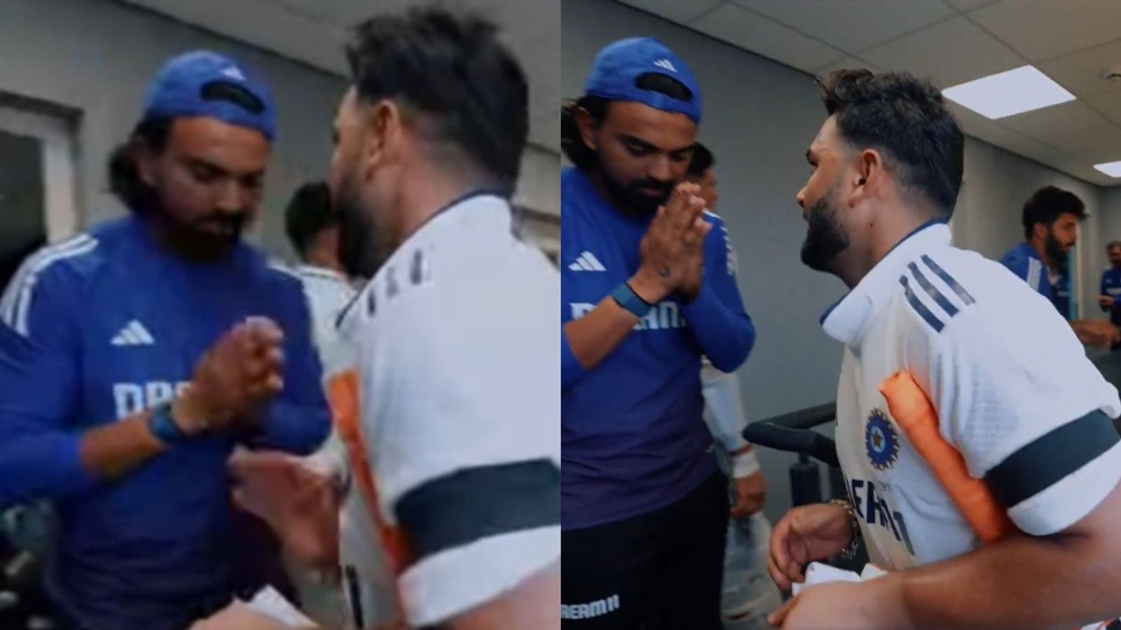 WATCH: KL Rahul welcomes Rishabh Pant with folded hands in dressing room after day 1 of first Test between India and England in Headingley - SportsTak