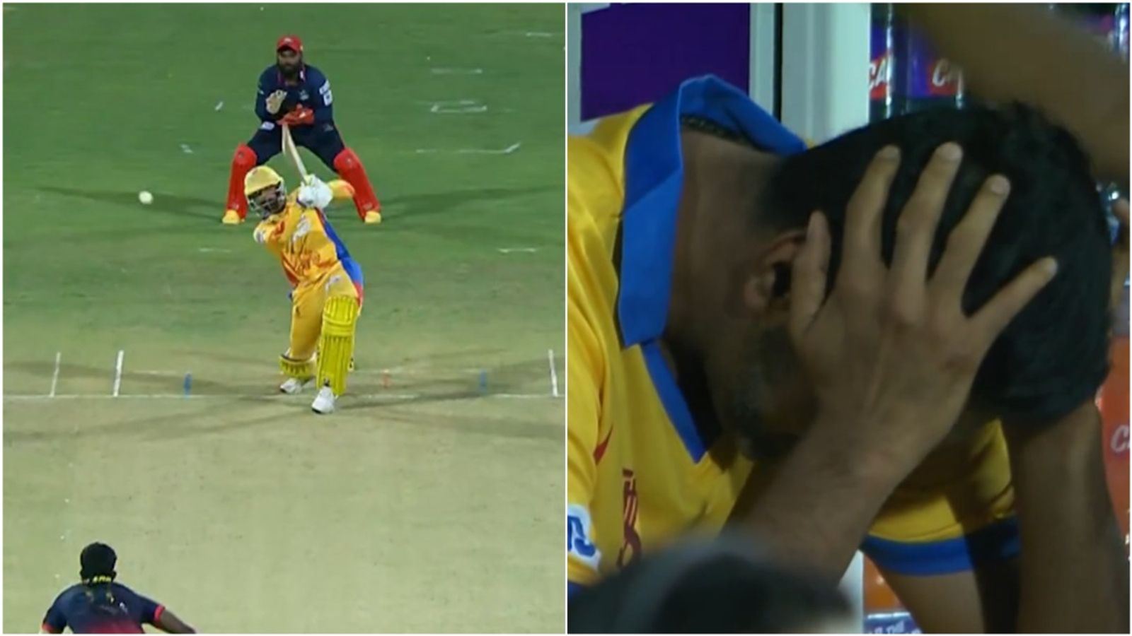 WATCH: R Ashwin gets emotional in dugout as Varun Chakravarthy hits six and four off last 2 balls to lead Dindigul Dragons to victory Varun Chakravarthy hits the winning shot as Dindigul Dragons captain R Ashwin reacts in the dugout.