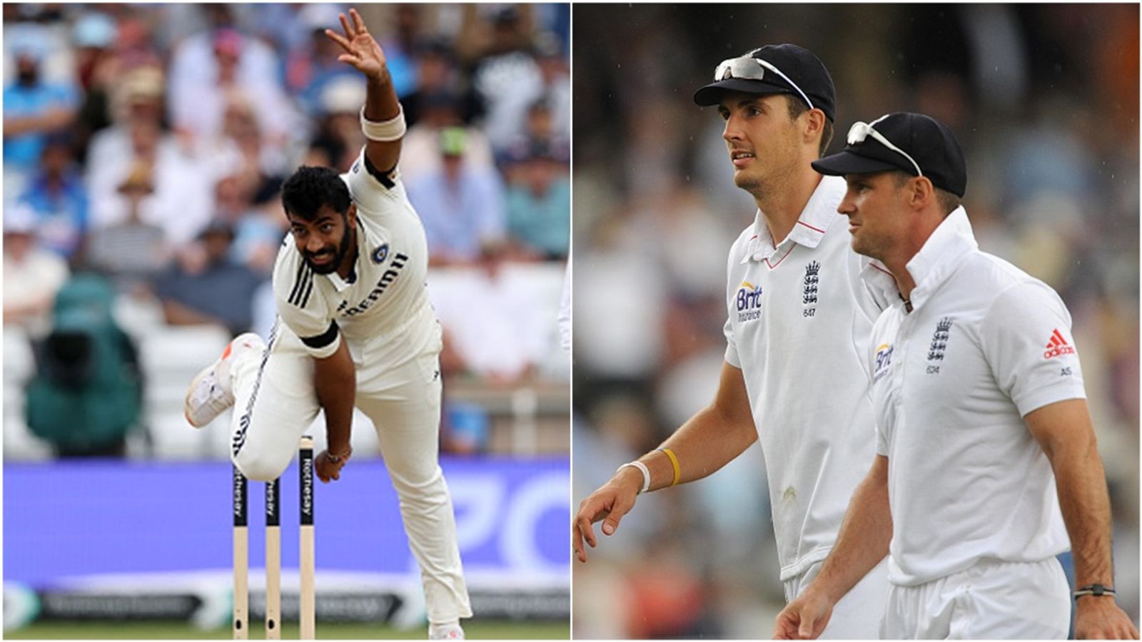 'If I ever had the misfortune of facing Bumrah, he'd be done with me in a maximum of 2 deliveries': Former England cricketer compares Jasprit to computer Jasprit Bumrah bowls during Headingley Test; England's Steven Finn and Andrew Strauss.