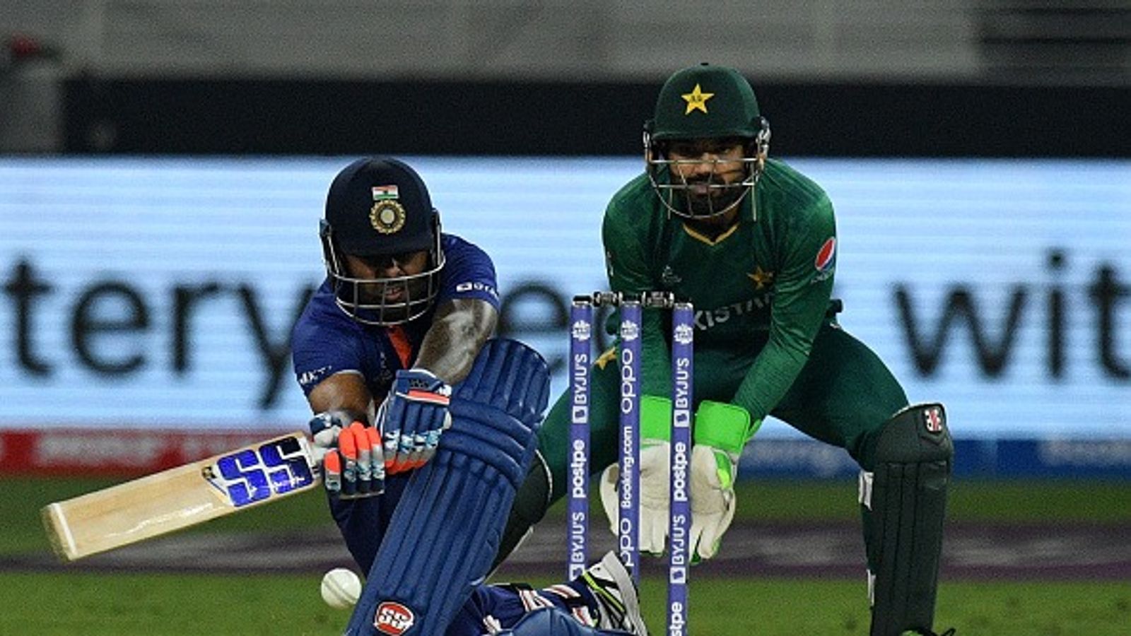 Pakistan out of Asia Cup? Tournament's promo during India vs England 1st Test sparks speculations India's Suryakumar Yadav (L) plays a shot as Pakistan's wicketkeeper Mohammad Rizwan watches during the ICC mens Twenty20 World Cup cricket match between India and Pakistan