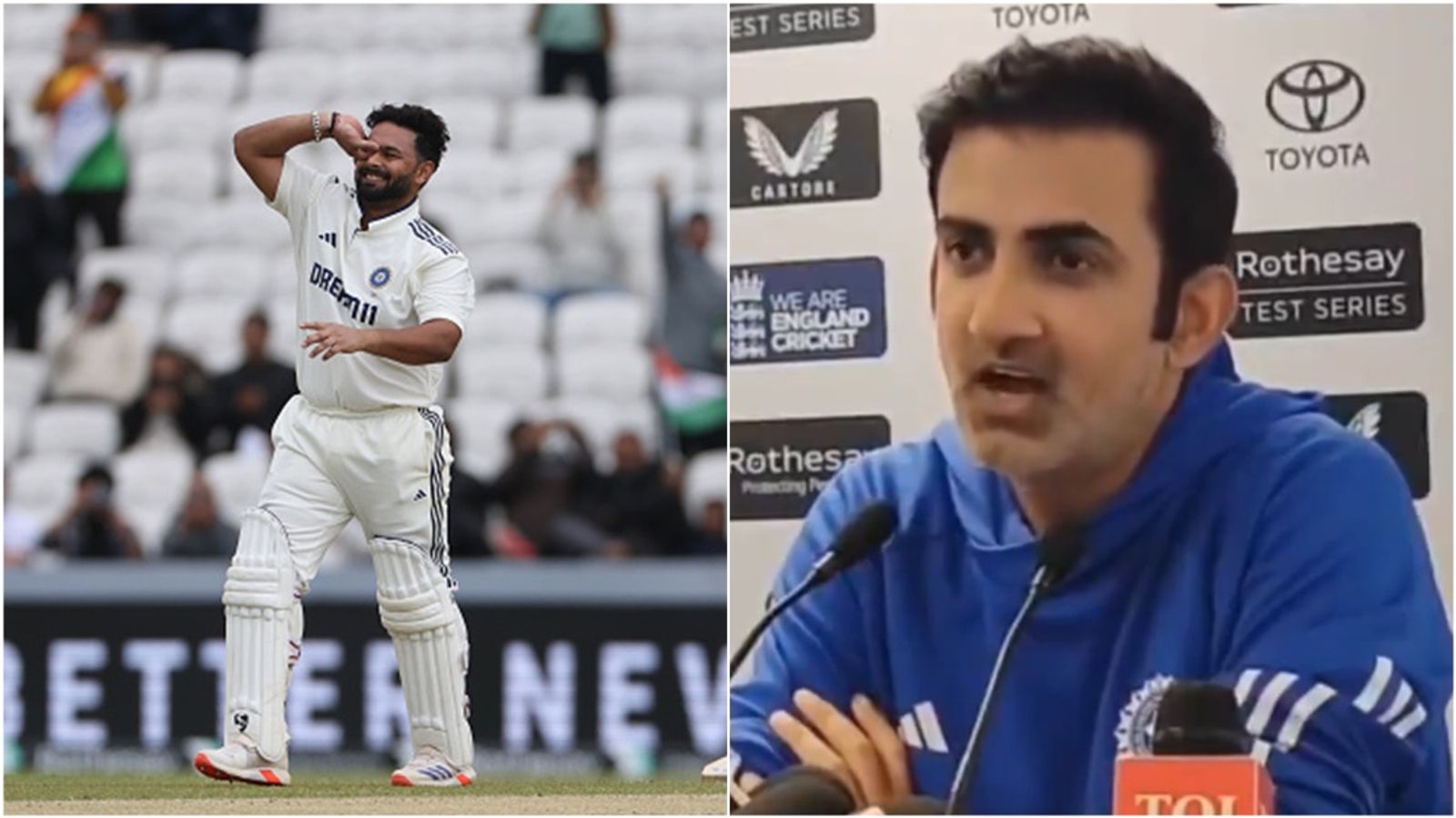 'There are three more centuries as well': Gautam Gambhir when asked about Rishabh Pant's twin tons being big positive in Headingley defeat Rishabh Pant celebrates his second century in Headingley Test; Head coach Gautam Gambhir speaks at the post-match press conference.