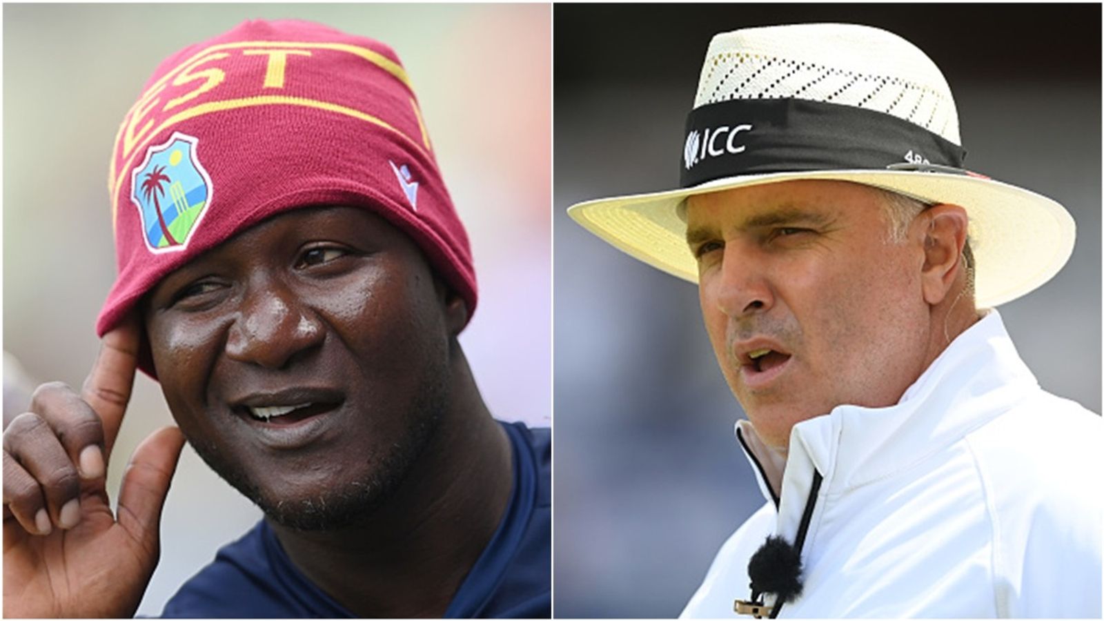 ICC punishes West Indies coach Daren Sammy for outburst in press conference over third umpire's controversial decisions after 1st Test against Australia West Indies head coach Daren Sammy; Umpire Adrian Holdstock.
