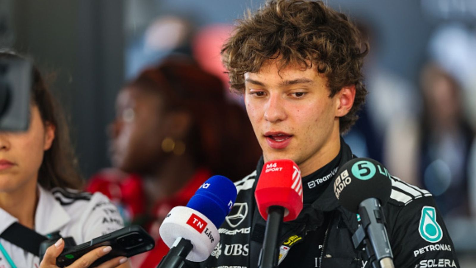 Mercedes' Kimi Antonelli hit with grid penalty after first-lap collision with Max Verstappen Kimi Antonelli in the frame
