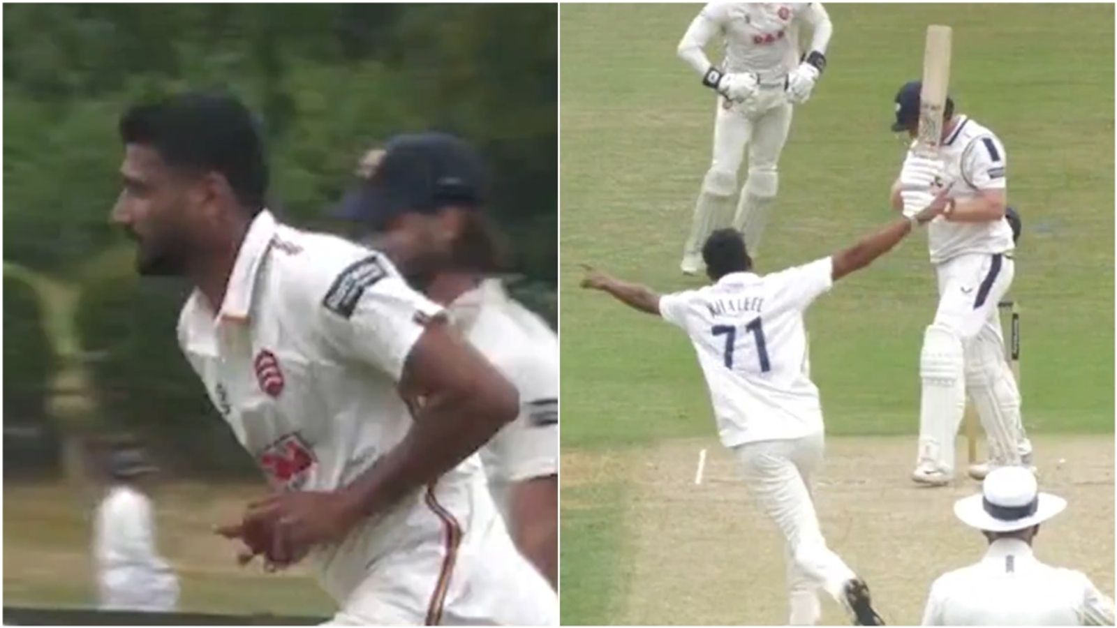 Khaleel Ahmed bowls 14 no-balls on County debut but gets wicket of England batter with 6,042 Test runs; watch video Essex's Khaleel Ahmed celebrates after dismissing Yorkshire captain Jonny Bairstow.