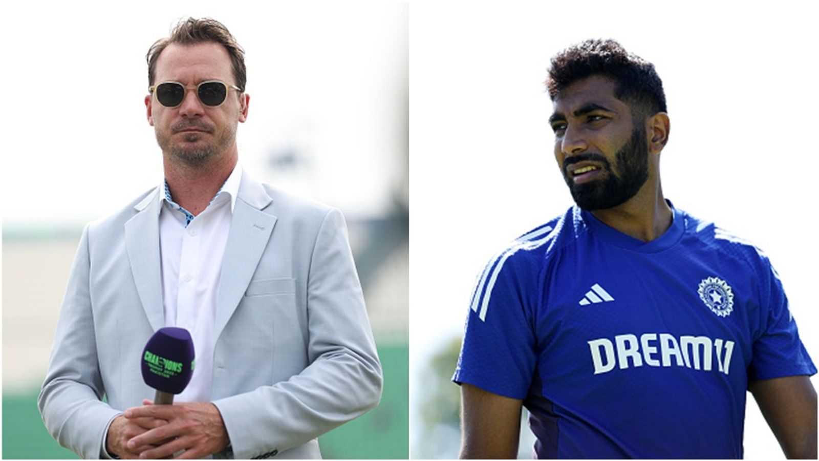 'It's like Portugal resting Ronaldo': Dale Steyn slams India team management for sparking 'madness' by benching Jasprit Bumrah Former South Africa pace-turned-commentator Dale Steyn; India pacer Jasprit Bumrah during a training session in Birmingham.