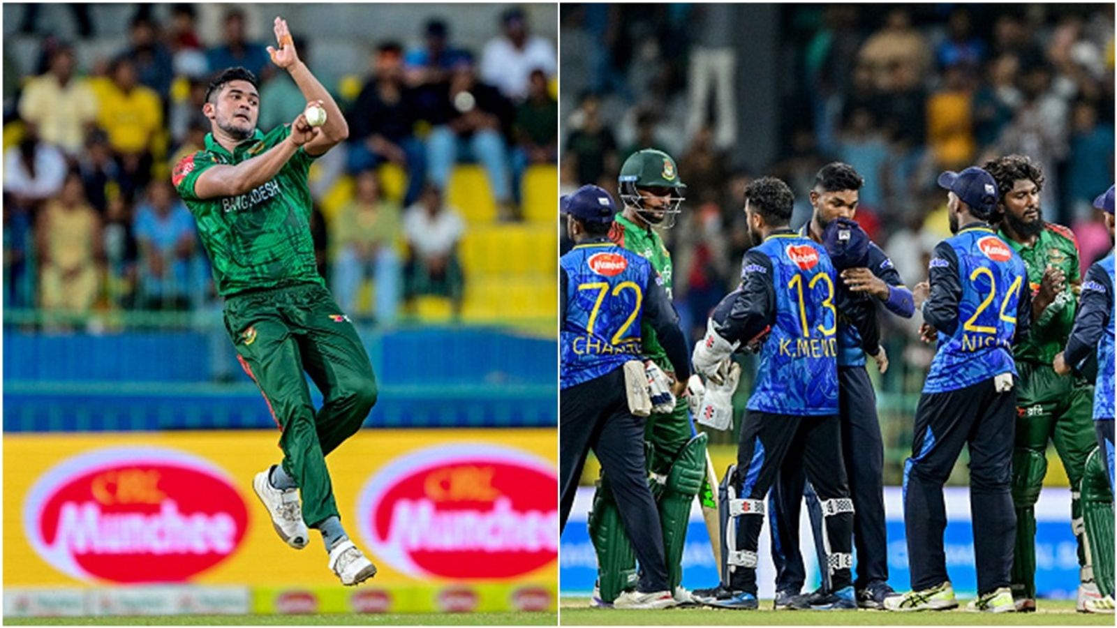 'I was expecting we would win with 5-6 overs in hand': Taskin Ahmed on Bangladesh's 'unexpected' record-breaking collapse in run chase Bangladesh's Taskin Ahmed bowls; Sri Lanka and Bangladesh players during customary handshake after the first ODI.