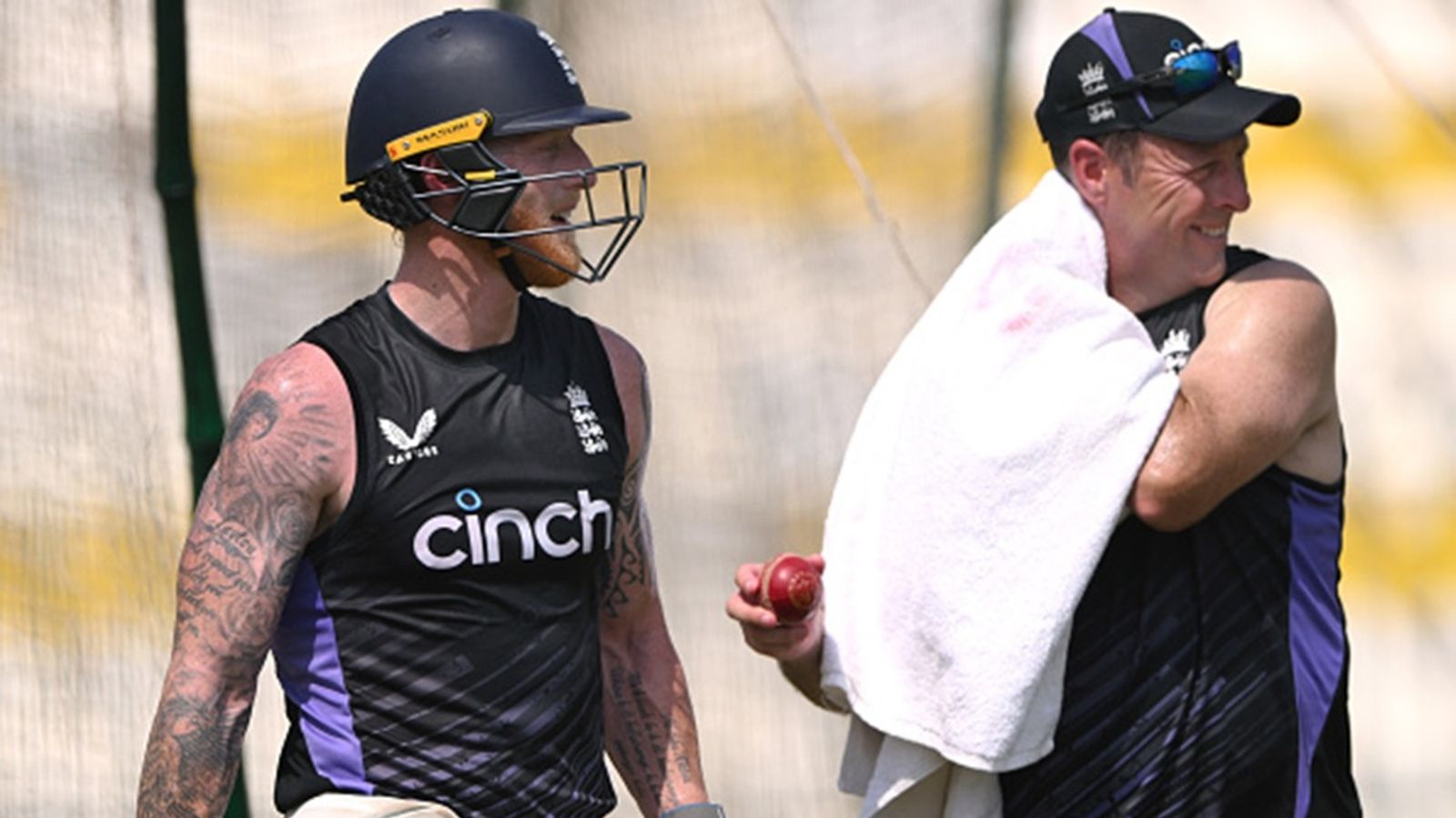 'We're not stupid': England's assistant coach goes against Bazball approach, happy with draw in Edgbaston Ben Stokes of England leaves the nets after a session as coach Marcus Trescothick towels himself down in the heat during England net practice.