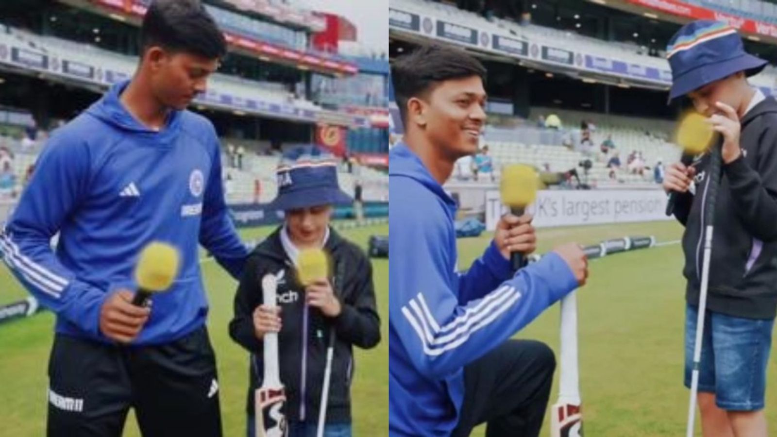 Watch: Yashasvi Jaiswal wins millions of hearts after gifting signed bat to visually impaired kid, young fan wows star batter with his cricket insight Watch: Yashasvi Jaiswal wins millions of hearts after gifting signed bat to visually impaired kid, young fan wows star batter with his cricket insight