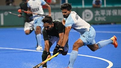 Pakistan’s ‘sympathy strategy’ takes center stage, blocks Men in Green's Hockey teams from participating in Asia Cup 2025, Junior World Cup in India India's Abhishek (R) competes for the ball against Pakistan's Muhammad Imran (2R) during the preliminary men's pool hockey match between India and Pakistan at the 2022 Asian Games