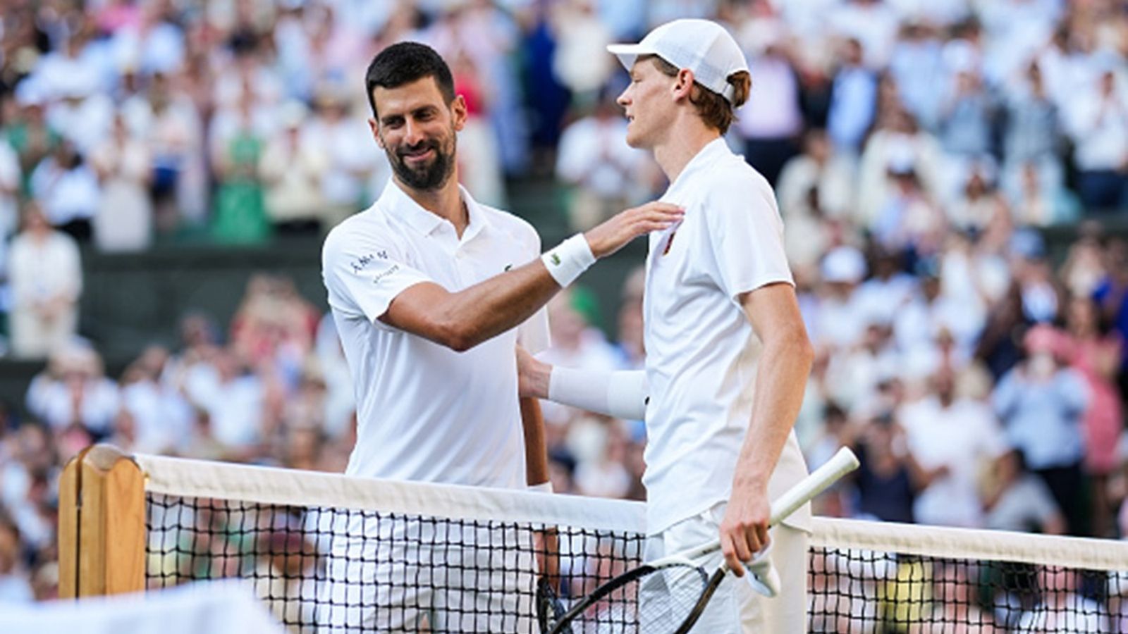 Jannik Sinner beats a not-fully-fit Novak Djokovic in straight sets to book Wimbledon final date with Carlos Alcaraz, says 'I don't know if it'll get better' Novak Djokovic of Serbia and Jannik Sinner (R) of Italy shake hands after their Gentlemen's Singles Semi Finals match on day twelve of The Championships Wimbledon 2025 at All England Lawn Tennis and Croquet Club on July 11, 2025 in London, England.