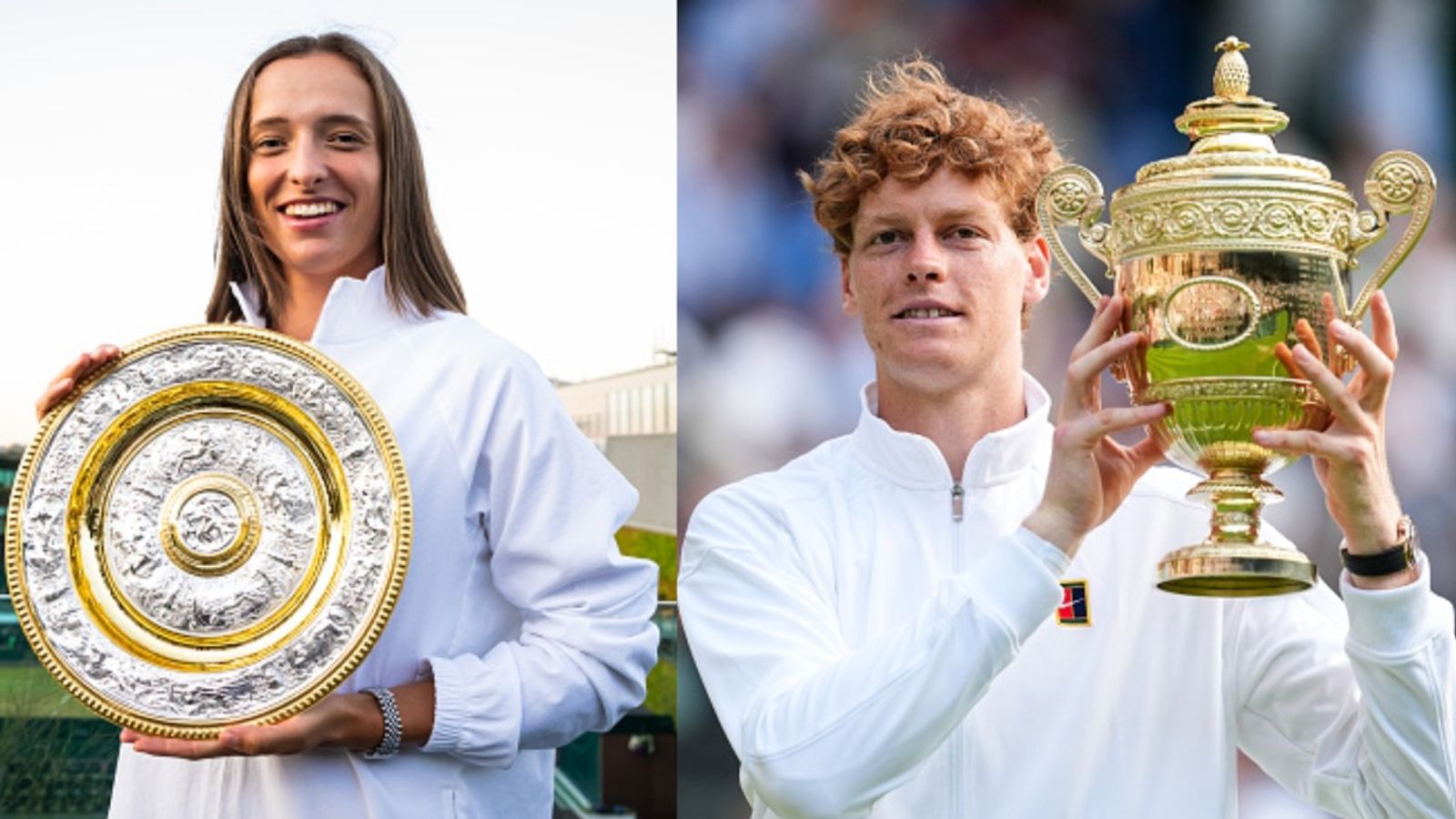 Explained: Why Wimbledon women’s champions receive the Venus Rosewater Dish while men take home a traditional trophy Iga Swiatek with Venus Rosewater Dish and Jannik Sinner with Gentlemen’s Singles Trophy (Images via Getty)