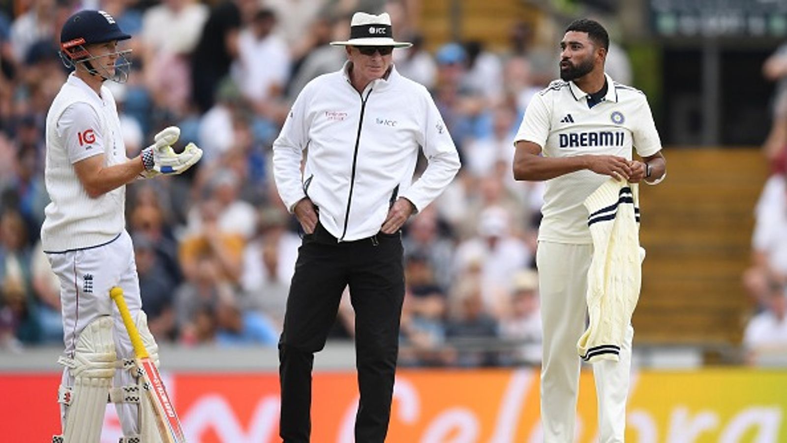 'Whenever India bowl, he feels it’s not out': India legend tears into Paul Reiffel for shoddy umpiring in IND vs ENG 3rd Test England's Harry Brook (L) talks with India's Mohammed Siraj (R) with umpire Paul Reiffel in this frame