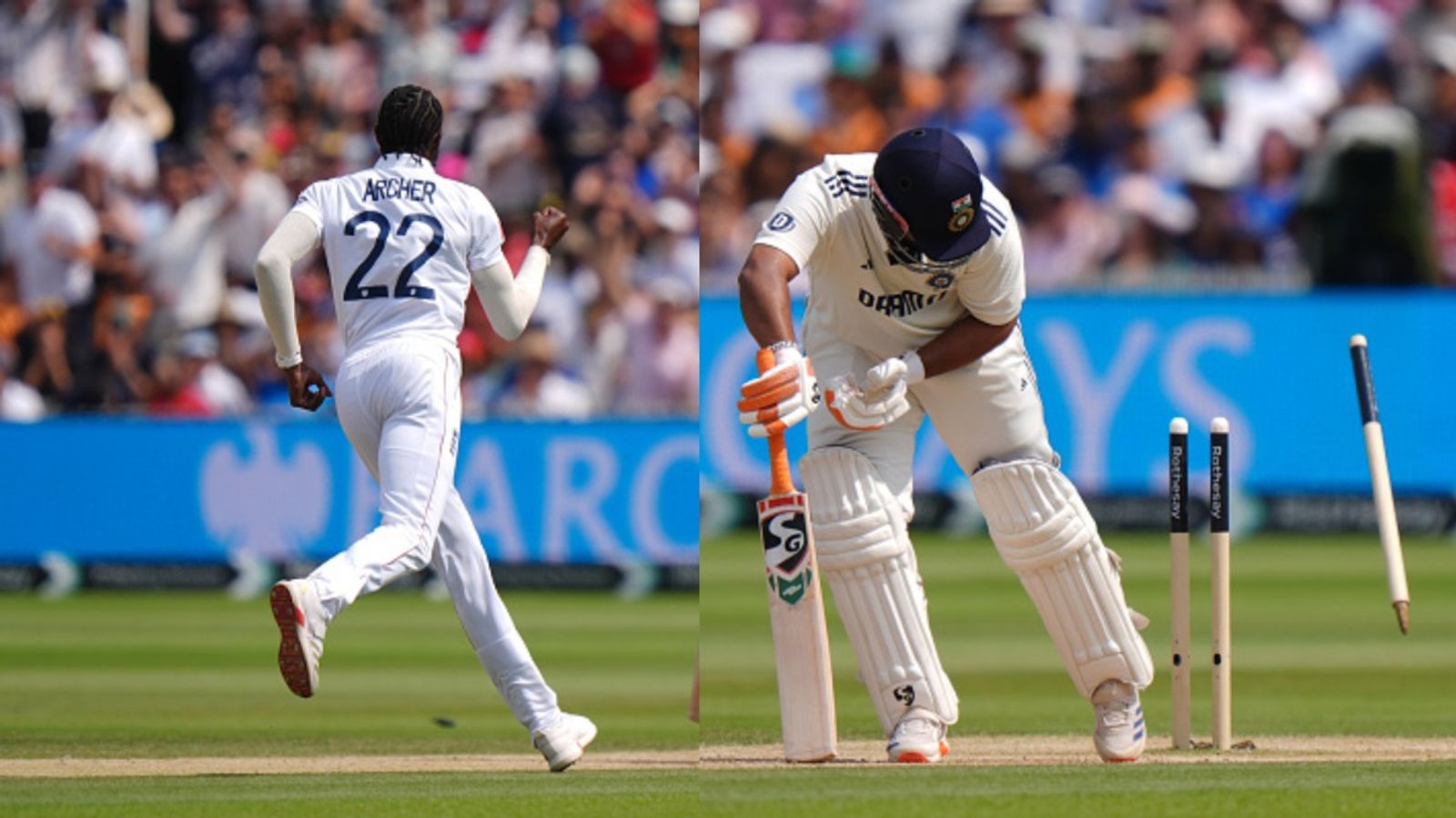 Watch: Jofra Archer destroys Rishabh Pant's stumps with a jaff, later gives mouthful to Indian wicketkeeper in aggressive send off on Day 5 England's Jofra Archer (L) celebrates after dismissing Rishabh Pant on Day 5 of Lord's Test