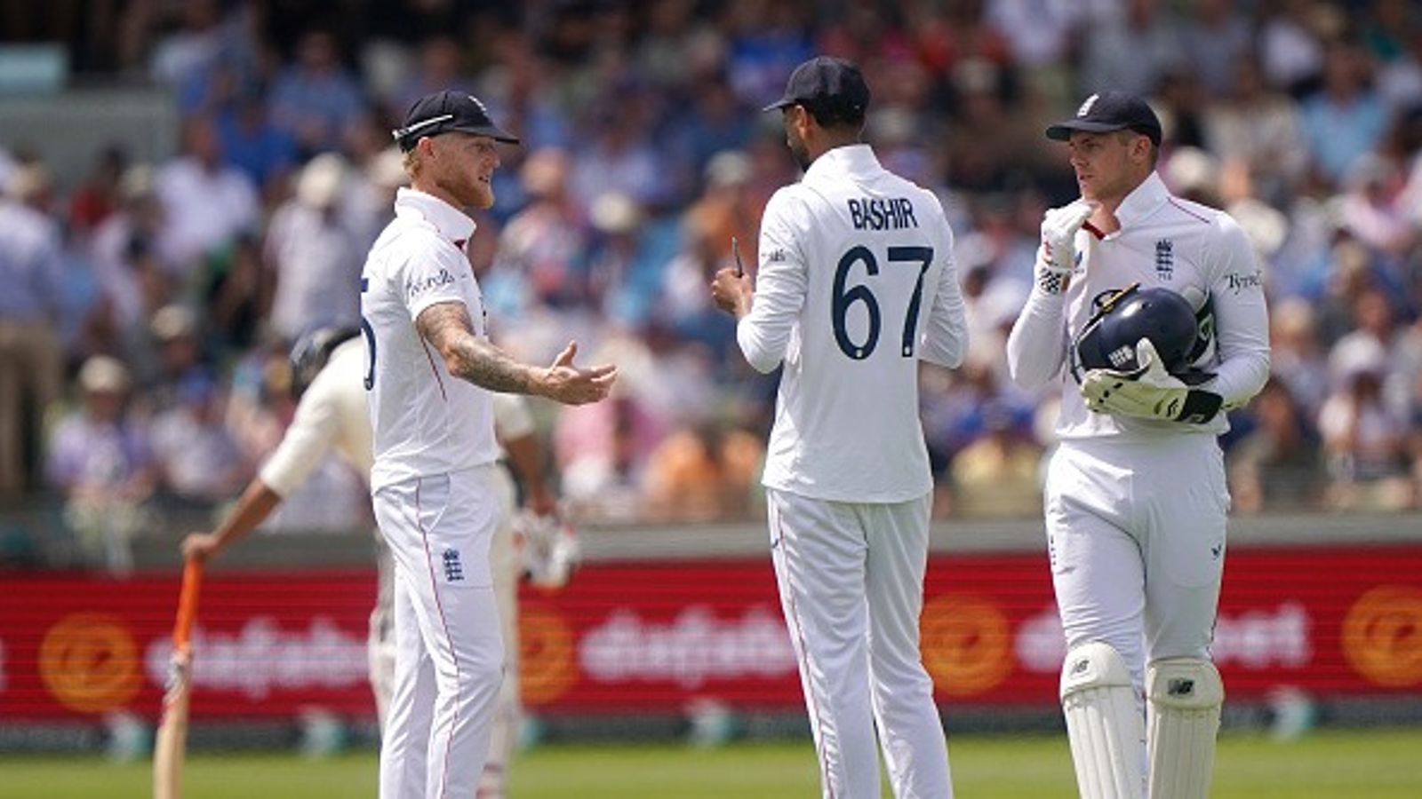 India vs England: England suffer major setback ahead of final two Tests as Lord’s star player ruled out of remainder of series against India England's Ben Stokes (left), Shoaib Bashir (centre) and Jamie Smith talking on day two of the Second Rothesay Men's Test at Edgbaston, Birmingham.