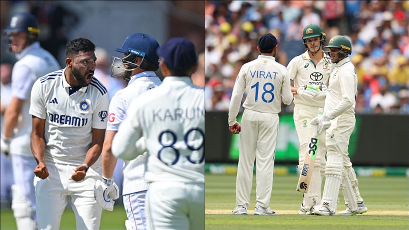 Ex-England captain juxtaposes Kohli's altercation with Konstas at MCG with Siraj's celebration, says 'There should be no place for the shoulder barge...' Mohammed Siraj's aggressive celebration after dismissing Ben Duckett; Virat Kohli in argument with Sam Konstas and Usman Khawaja.