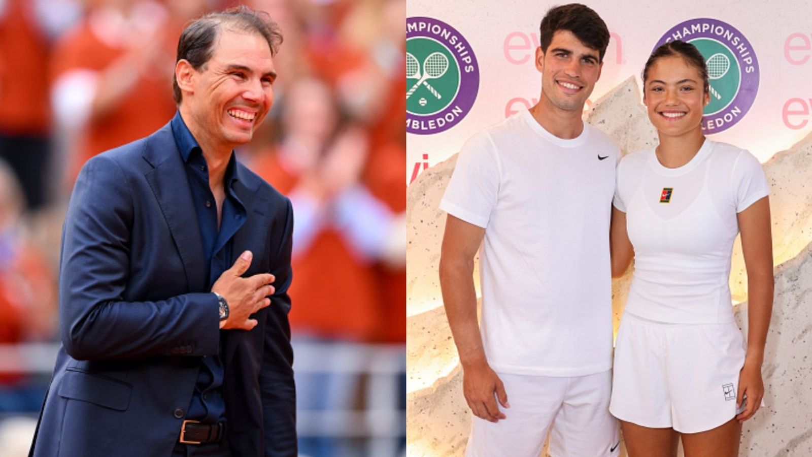 Rafael Nadal breaks silence on Emma Raducanu and Carlos Alcaraz relationship rumors: "There were a lot of..." Rafael Nadal, Carlos Alcaraz and Emma Raducanu in the frame (Images via Getty)