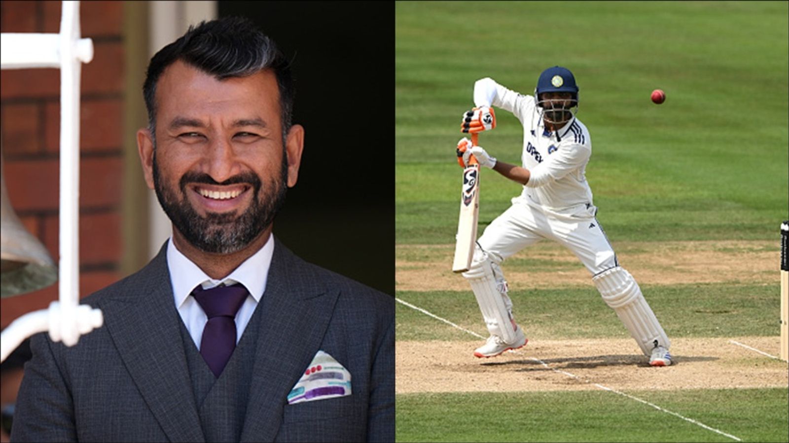'He couldn't have scored faster on that track': Cheteshwar Pujara defends Ravindra Jadeja's approach in Lord's run chase, notes one change in hindsight Cheteshwar Pujara rings the bell at Lord's Cricket Ground; Ravindra Jadeja plays a shot on Day 4 of third Test against England.
