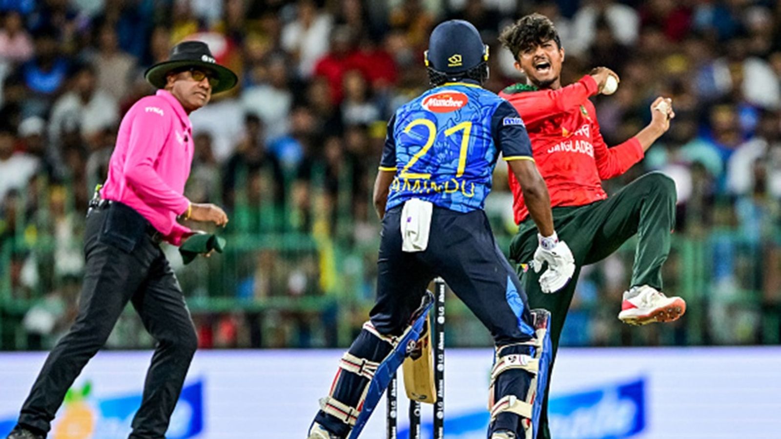 Record-breakers Mahedi Hasan's 4/11 and Tanzid Hasan's unbeaten 73 lead Bangladesh to first ever T20I series win against Sri Lanka Bangladesh's Mahedi Hasan (R) celebrates after taking a catch to dismiss Sri Lanka's Pathum Nissanka during the third and final T20I at the R. Premadasa International Cricket Stadium in Colombo on July 16, 2025.