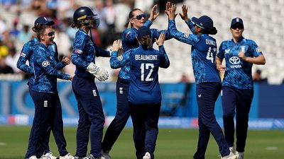 IND W vs ENG W: Amy Jones' 46, Sophie Ecclestone's 3-fer help England hammer India by 8 wickets in rain-shortened 2nd ODI to level series 1-1 England's Sophie Ecclestone celebrates after taking the wicket of India's Harleen Deol during 2nd ODI