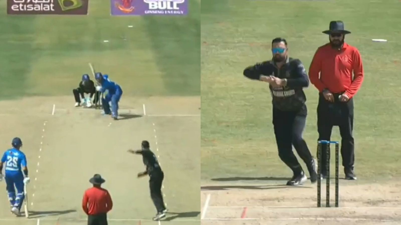 WATCH: Mohammad Nabi’s 18-Year-old son stuns crowd by hitting first-ball SIX off his own father in a T20I clash in Kabul Mohammad Nabi and Hassan Eisakhil