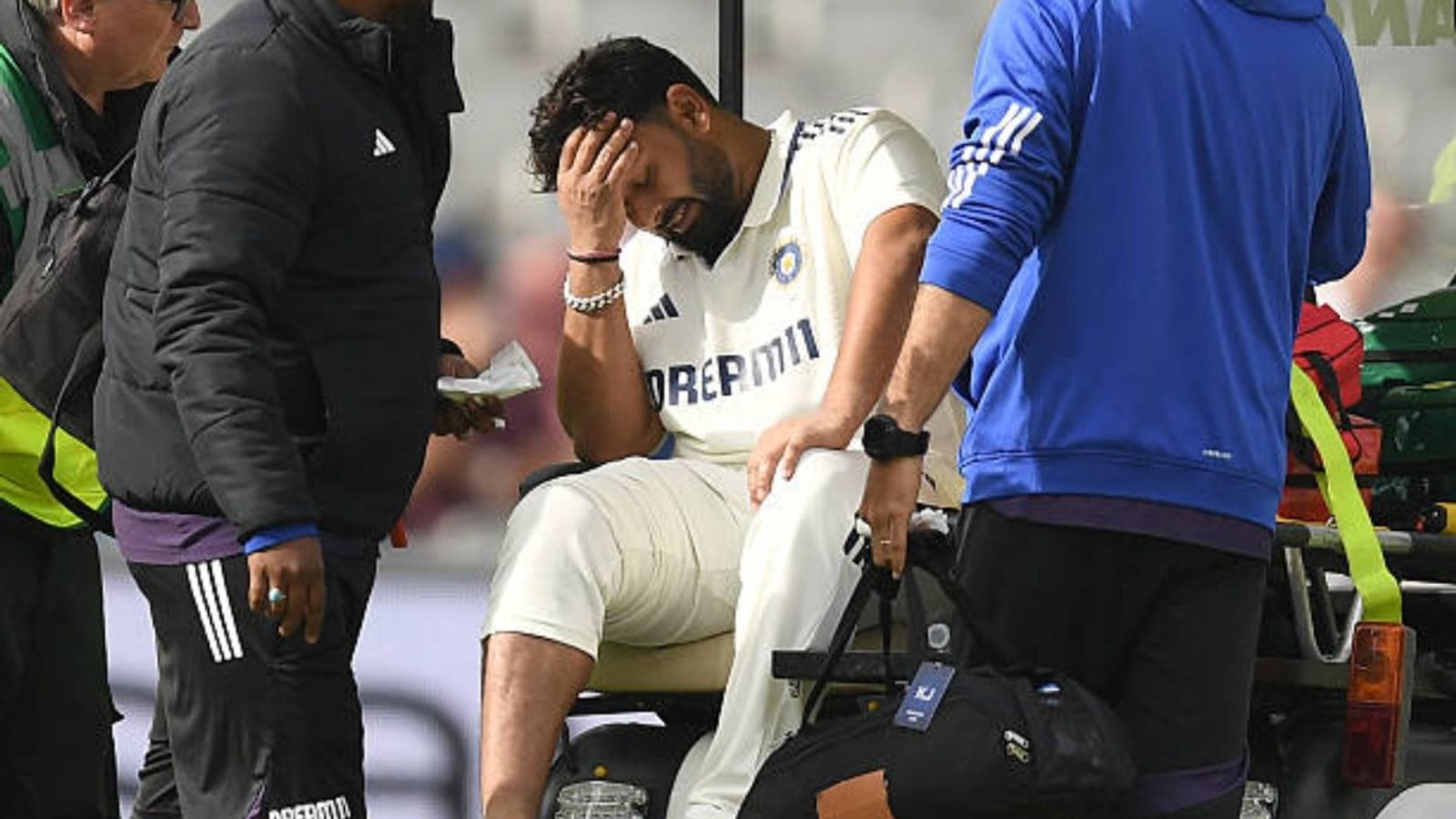 'He has been wonderful to watch...': England greats pray for Rishabh Pant's recovery amid injury concern in fourth Test Rishabh Pant of India leaves the field in an ambulance vehicle during the first day of the 4th Rothesay Test match between England and India at Emirates Old Trafford