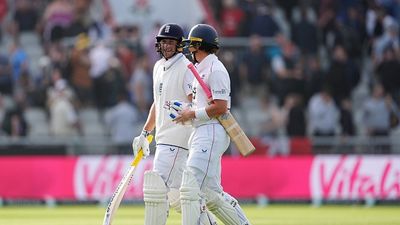 IND vs ENG: Ben Stokes' fifer and openers' fifites help England close Day 2 on top, India eye comeback In Manchester Test England's Joe Root (left) and Ollie Pope leave the field at the end of play on day two of the Fourth Rothesay Men's Test at the Emirates Old Trafford, Manchester. Picture date: Thursday July 24, 2025.