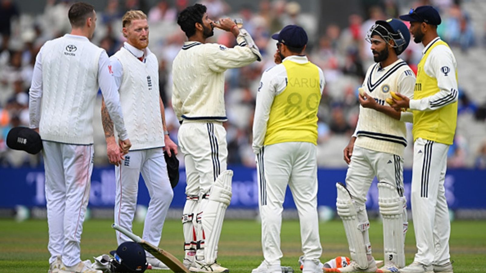 'Throwing lollipops and showing grumpiness - that was Ben Stokes behaving like a spoilt kid': Former India batter slams England captain for Day 5 drama Ben Stokes of England sees his offer of an early finish turned down as both batsmen, Ravindra Jadeja and Washington Sundar of India, set their sights on a century during Day Five of the 4th Test at Emirates Old Trafford on July 27, 2025 in Manchester.