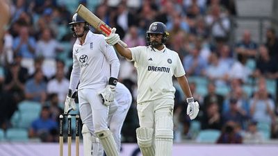 India vs England 5th Test: Karun Nair rescues India with fighting half-century after early wobble on opening Day of the Oval Test Karun Nair of India celebrates reaching his half century during Day One of the 5th Rothesay Test