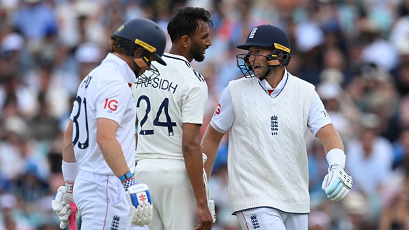 'I love the guy that he is': Prasidh Krishna reveals what he said to infuriate 'legend' Joe Root, gets surprised by reaction Joe Root of England has an angry exchange with Prasidh Krishna of India during Day 2 of the 5th Test at The Kia Oval on August 01, 2025 in London, England.