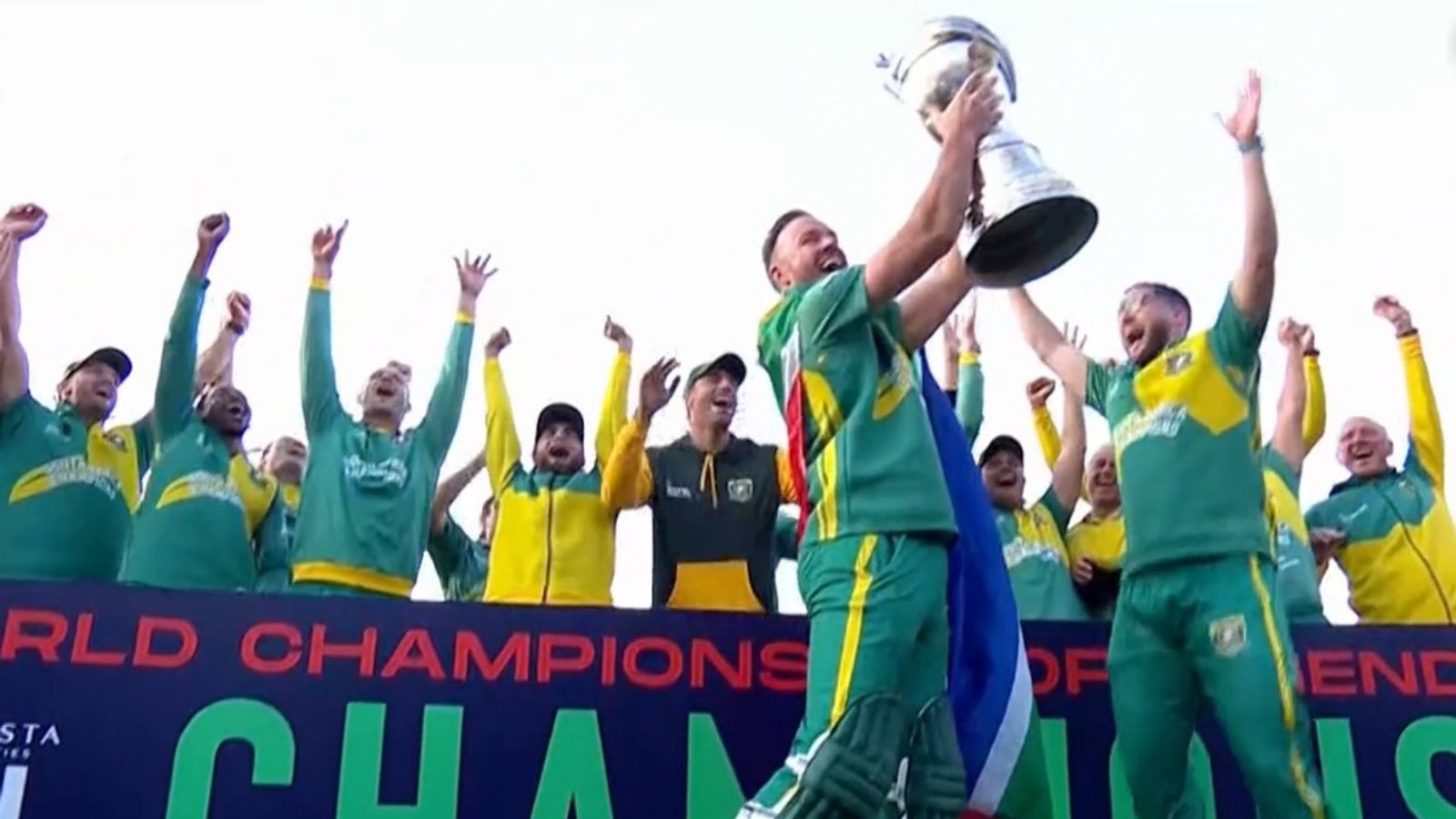 AB de Villiers torments Pakistan bowlers, smashes 12 fours & 6 sixes in 60-ball 120 as South Africa chase down 196 to win WCL 2025 title South Africa Champions AB de Villiers lifts the WCL 2025 trophy after dominant win in the final against Pakistan.