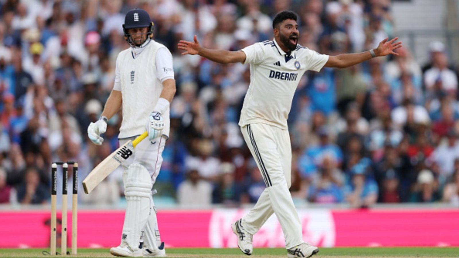 'He's got this fake angriness about him sometimes, which I can see straight through': Joe Root feels Mohammed Siraj is 'a really nice lad' Mohammed Siraj of India appeals unsuccessfully for the wicket of Joe Root of England during Day 4 of the 5th Test at The Kia Oval on August 03, 2025 in London, England.