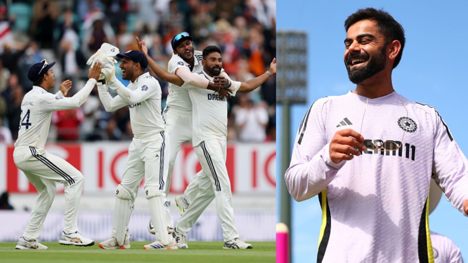 Virat Kohli reacts to India's sensational 6-run win in 5th Test, says 'special mention to Mohammed Siraj who will put everything...' Virat Kohli and India celebrating win