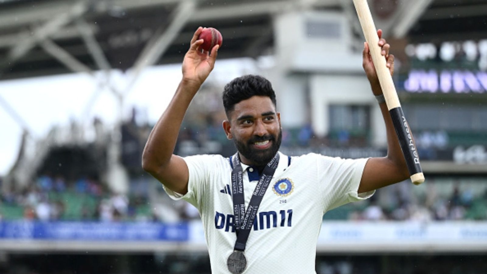Exclusive | ‘Bhai, I’m really tired. My body is...’: Mohammed Siraj’s brother reveals conversation after Oval win, says pacer 'rarely eats Biriyani now’ India bowler Mohammed Siraj celebrates with the ball and a stump after day five of the fifth Test between England and India at The Kia Oval on August 04, 2025 in London, England.