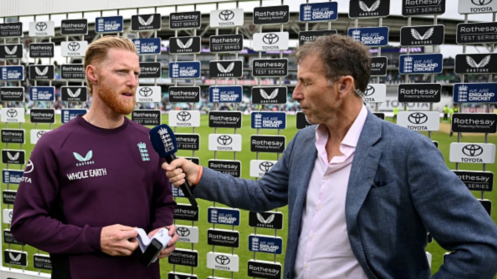 'I don't think any of the Indian players have been going to bed crying': Ben Stokes' final verdict on heated exchanges in Anderson-Tendulkar Trophy England captain Ben Stokes speaks with Sky Sports commentator Michael Atherton after the end of the match on day five of the 5th Test at The Kia Oval on August 04, 2025 in London, England.