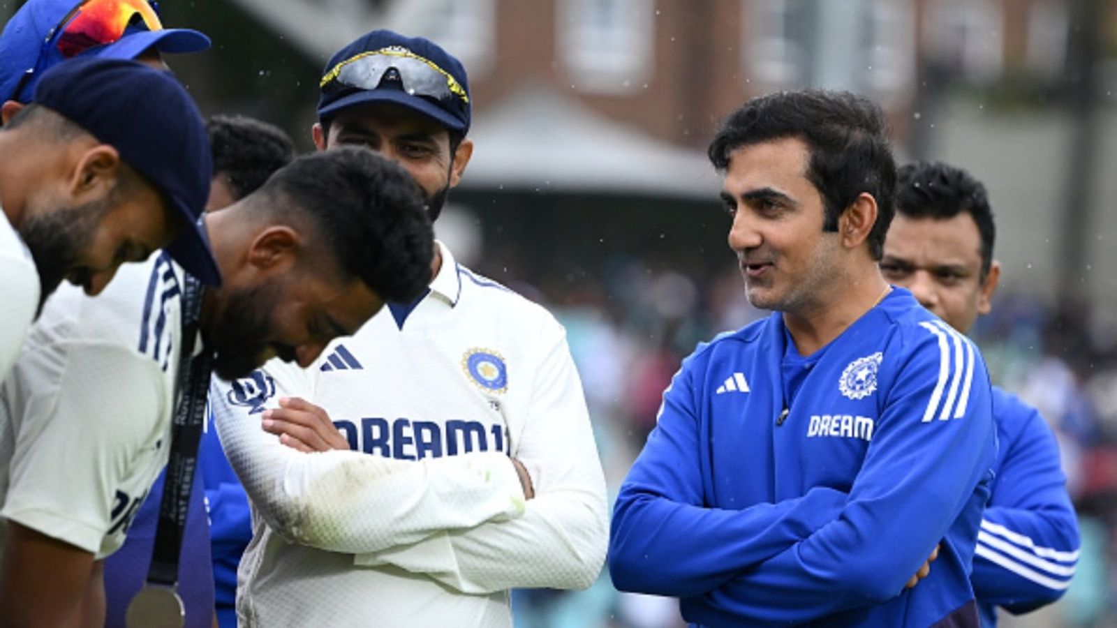 'I can stand here and talk for next 20 minutes about individual performances': Gautam Gambhir hails Shubman Gill's brigade upon landing at home India bowler Mohammed Siraj shares a joke with India coach Gautam Gambhir after day five of the fifth Test against England at The Oval on August 04, 2025 in London, England.