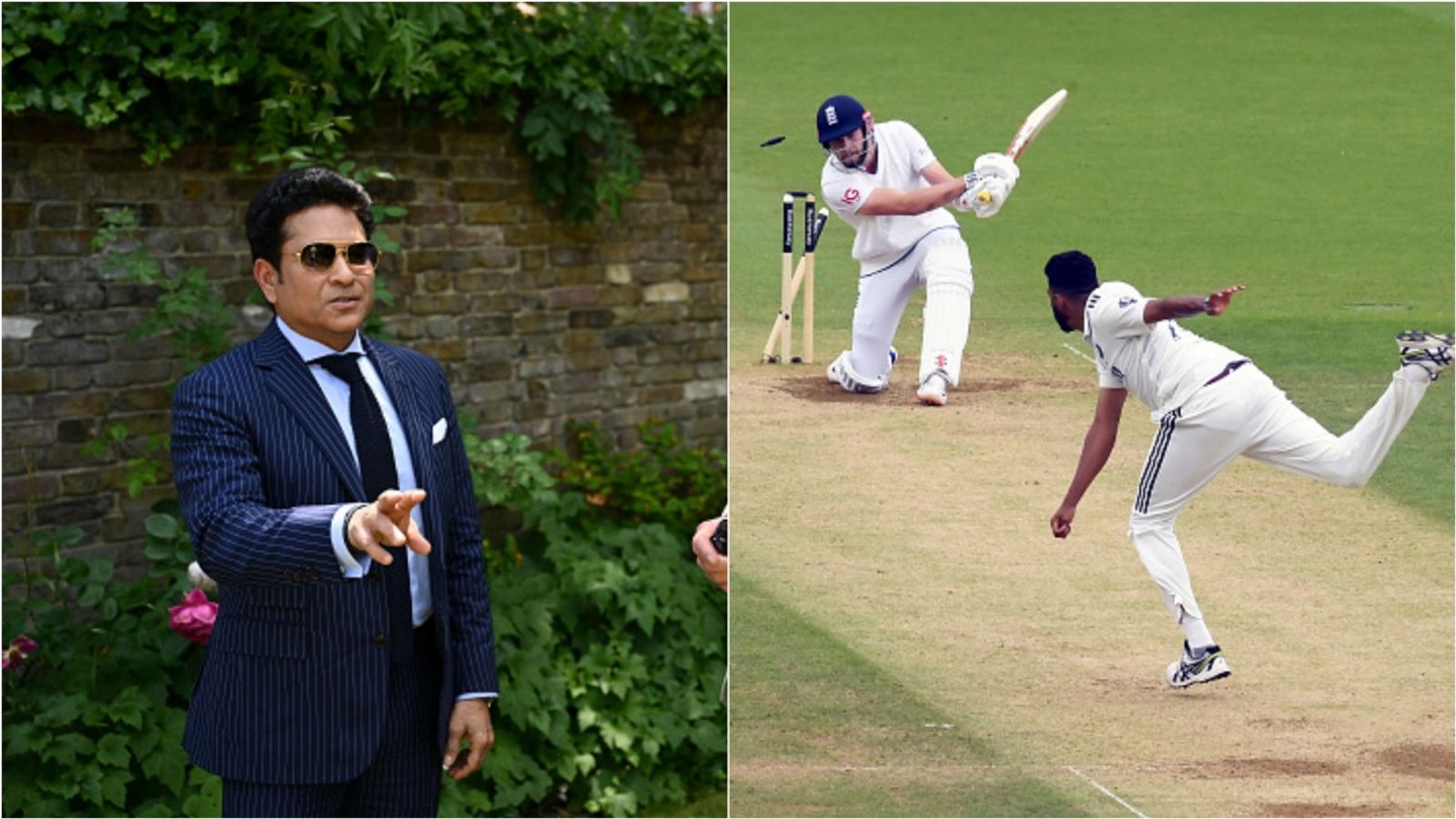 ‘For a fast bowler to be constantly in your face like that, no batsman will like it’: Sachin Tendulkar feels Mohammed Siraj doesn’t get the credit he deserves Former India cricketer Sachin Tendulkar; Mohammed Siraj knocks over Gus Atkinson on Day 5 of The Oval Test.
