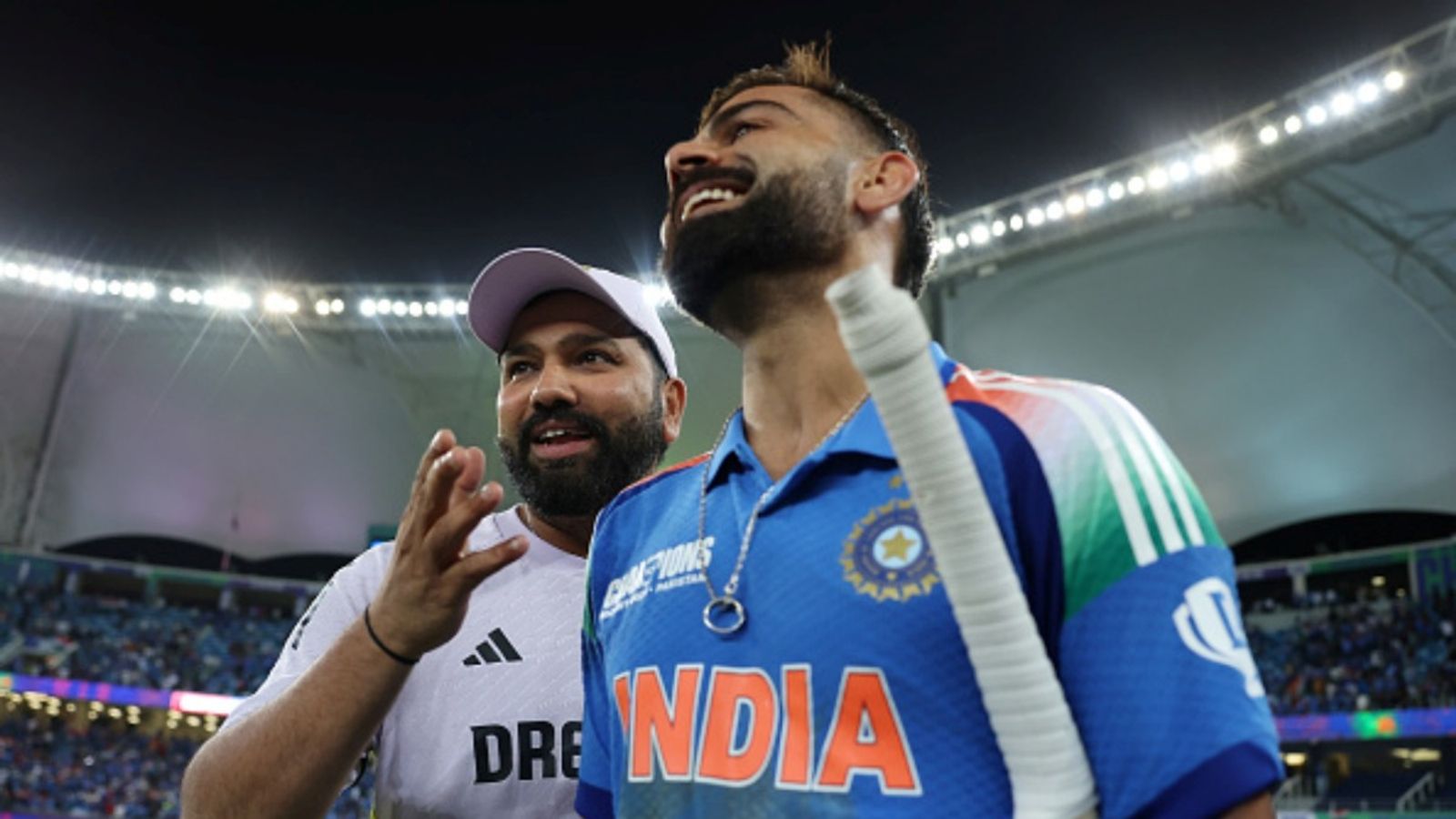 Virat Kohli, Rohit Sharma set for farewell ODI series in 2025? Senior duo may have to play this domestic tournament to remain in contention for World Cup 2027: Report Rohit Sharma of India speaks to Virat Kohli after the ICC Champions Trophy 2025 match between Pakistan and India at Dubai International Cricket Stadium on February 23, 2025 in Dubai, United Arab Emirates.
