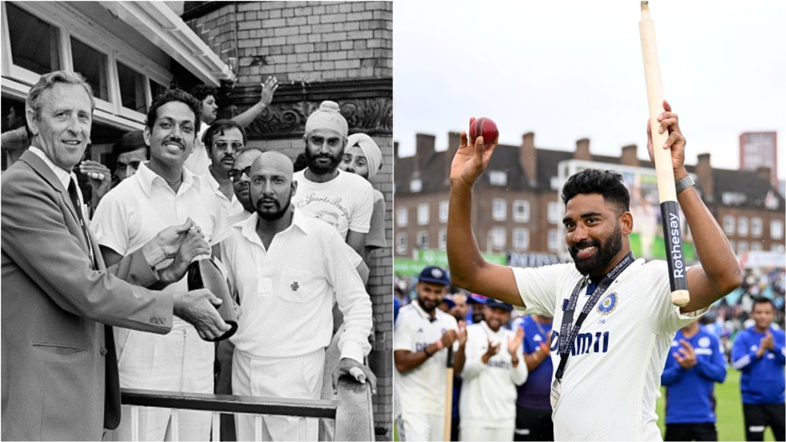 'Sir, when you won the 1983 World Cup, we were not even born': Mohammed Siraj applauds India legend at autobiography launch Mohinder Amarnath, Syed Kirmani, and Balwinder Sindhu after 1983 World Cup final win; Mohammed Siraj acknowledges the crowd after win at The Oval.