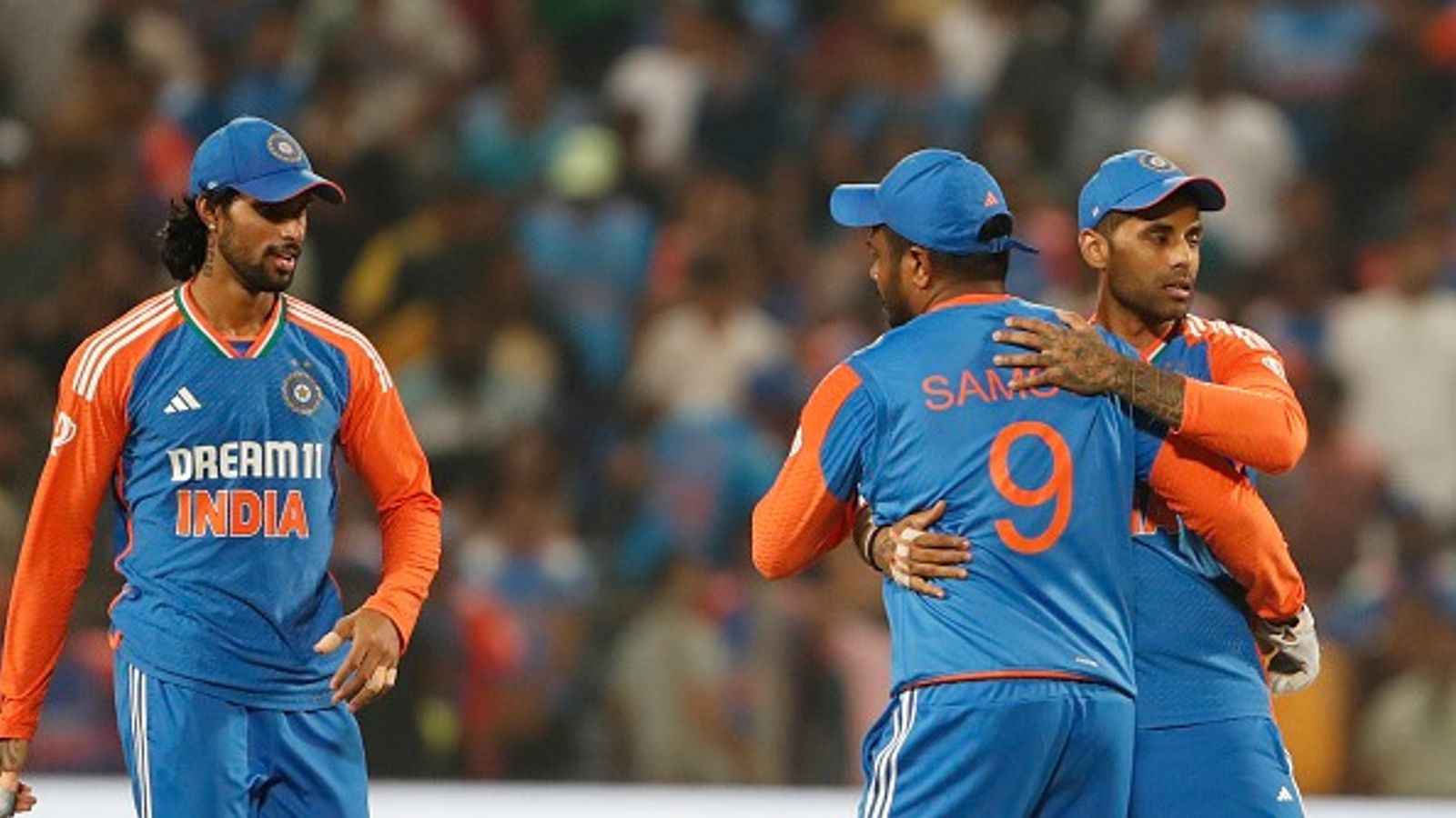 Bumrah, Abhishek, Samson likely picks for Asia Cup 2025 as team management weighs vice-captaincy options between Axar Patel and Shubman Gill Suryakumar Yadav captain of India ,Sanju Samson of India and Tilak Varma of India celebrates after win the match during the India and England - 4th T20I match at Maharashtra Cricket Association Stadium on January 31, 2025 in Pune, India.