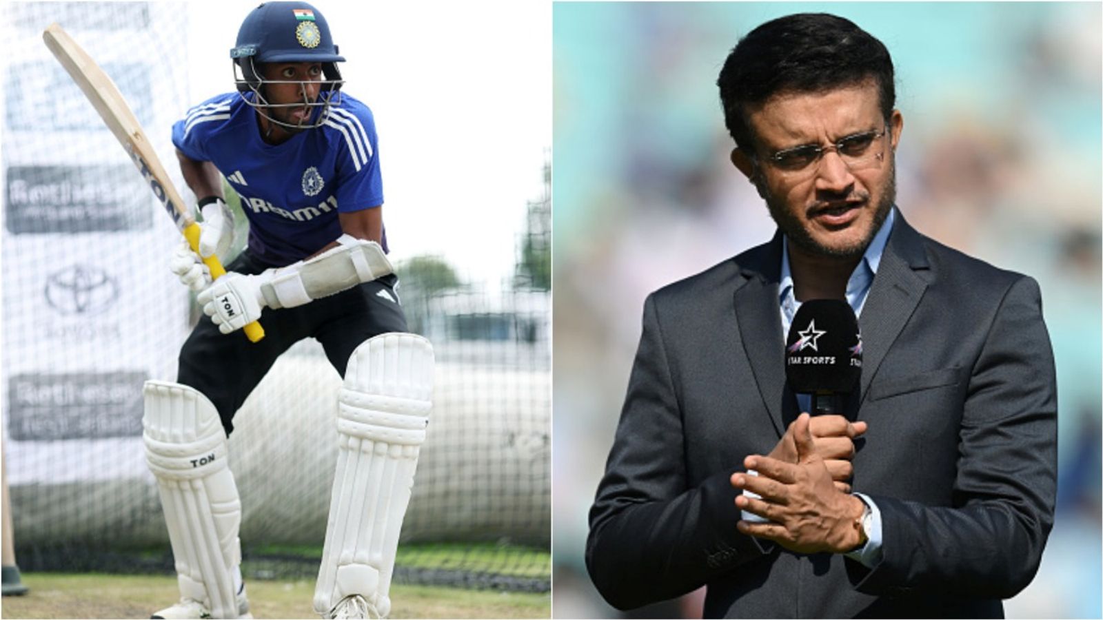 Sourav Ganguly believes Gautam Gambhir may try Abhimanyu Easwaran at this position, says 'that looked a bit fragile' on England tour Abhimanyu Easwaran during a nets session; Former India captain Sourav Ganguly.