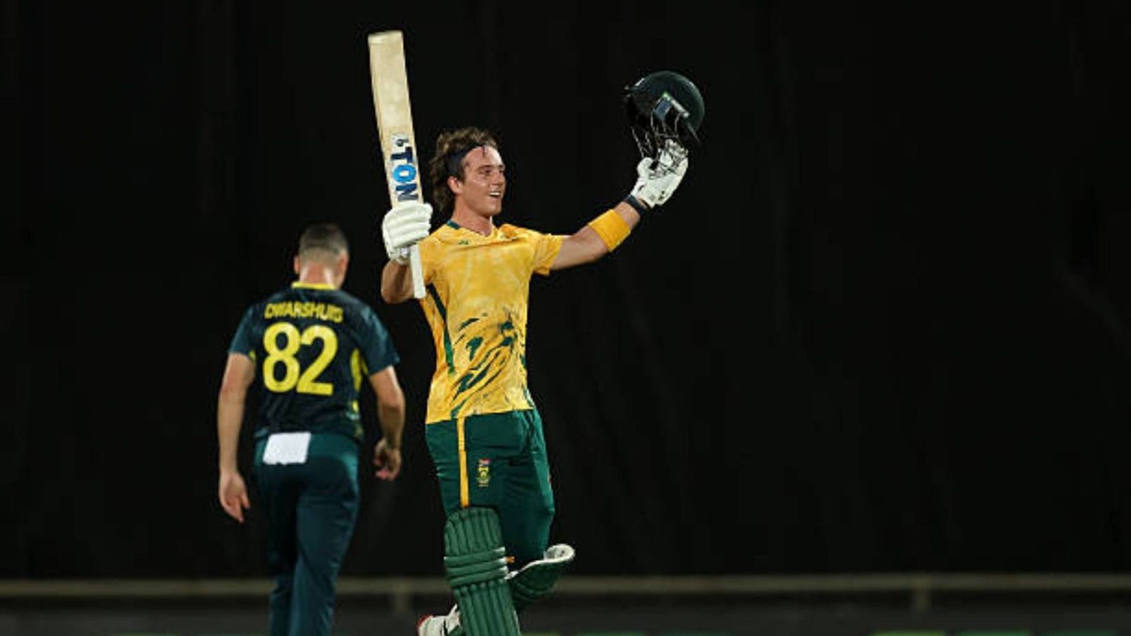 'He will only get better...': Aiden Markram lavishes praise on Dewald Brevis after the 22-year-old's heroic ton carries South Africa to victory over Australia Dewald Brevis in this frame