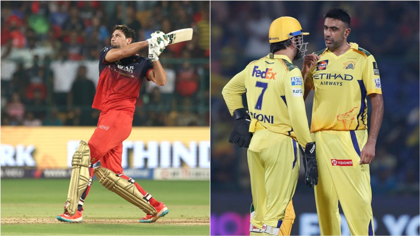 'I shouldn't say this but I told the decision makers of a few IPL teams...': CSK's R Ashwin says franchises ignored his advice leading to 'real steal deal for RCB' RCB's Tim David hits a six during IPL 2025; CSK's R Ashwin talks to MS Dhoni.