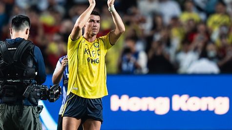 Cristiano Ronaldo of Al-Nassr walks off from the field during the Saudi Super Cup semi final between Al-Nassr and Al-Ittihad at Hong Kong Stadium on August 19, 2025 in Hong Kong, China.