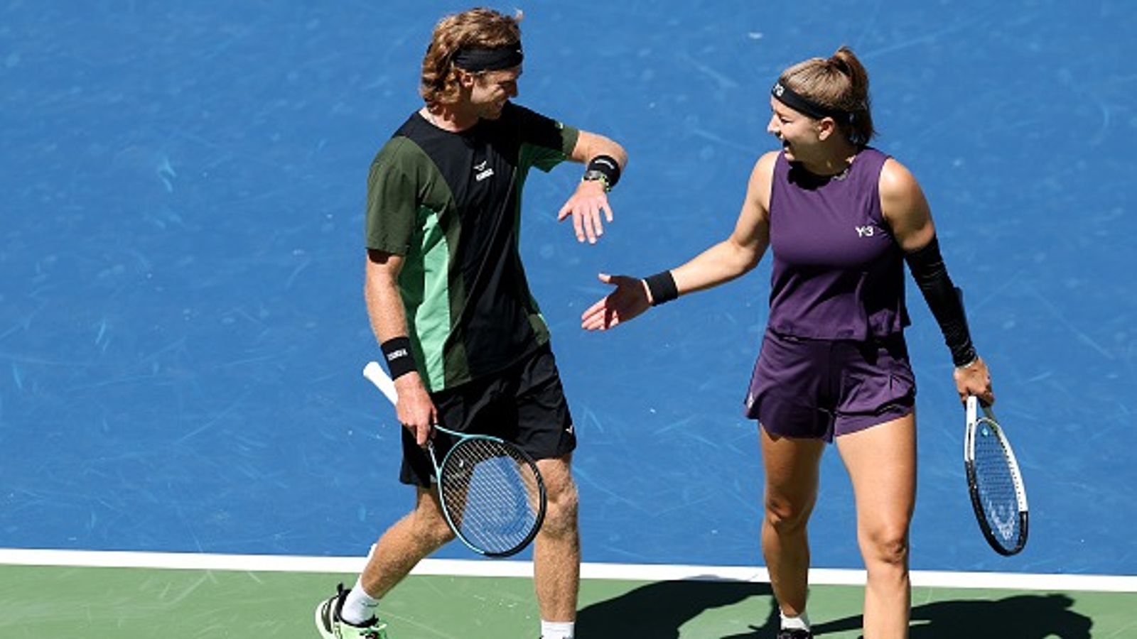 Karolina Muchova labels US Open mixed doubles an 'exhibition' after victory over Venus Williams & Rielly Opelka with partner Andrey Rublev Karolína Muchová with Andrey Rublev in the frame.