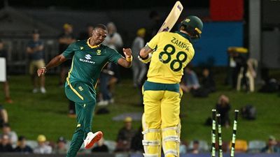 AUS vs SA: Lungi Ngidi decimates Australia with sizzling fifer as South Africa notch thumping 84-run win in 2nd ODI to clinch series South Africa's Lungi Ngidi (L) celebrates after dismissing Australia's Adam Zampa during their second ODI