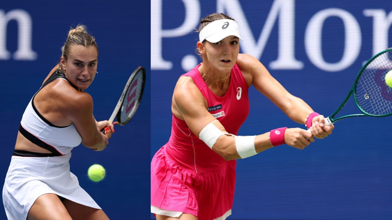 Aryna Sabalenka powers past Rebeka Masarova to reach US Open 2025 second round Aryna Sabalenka and Rebeka Masarova in the frame (Images via Getty)