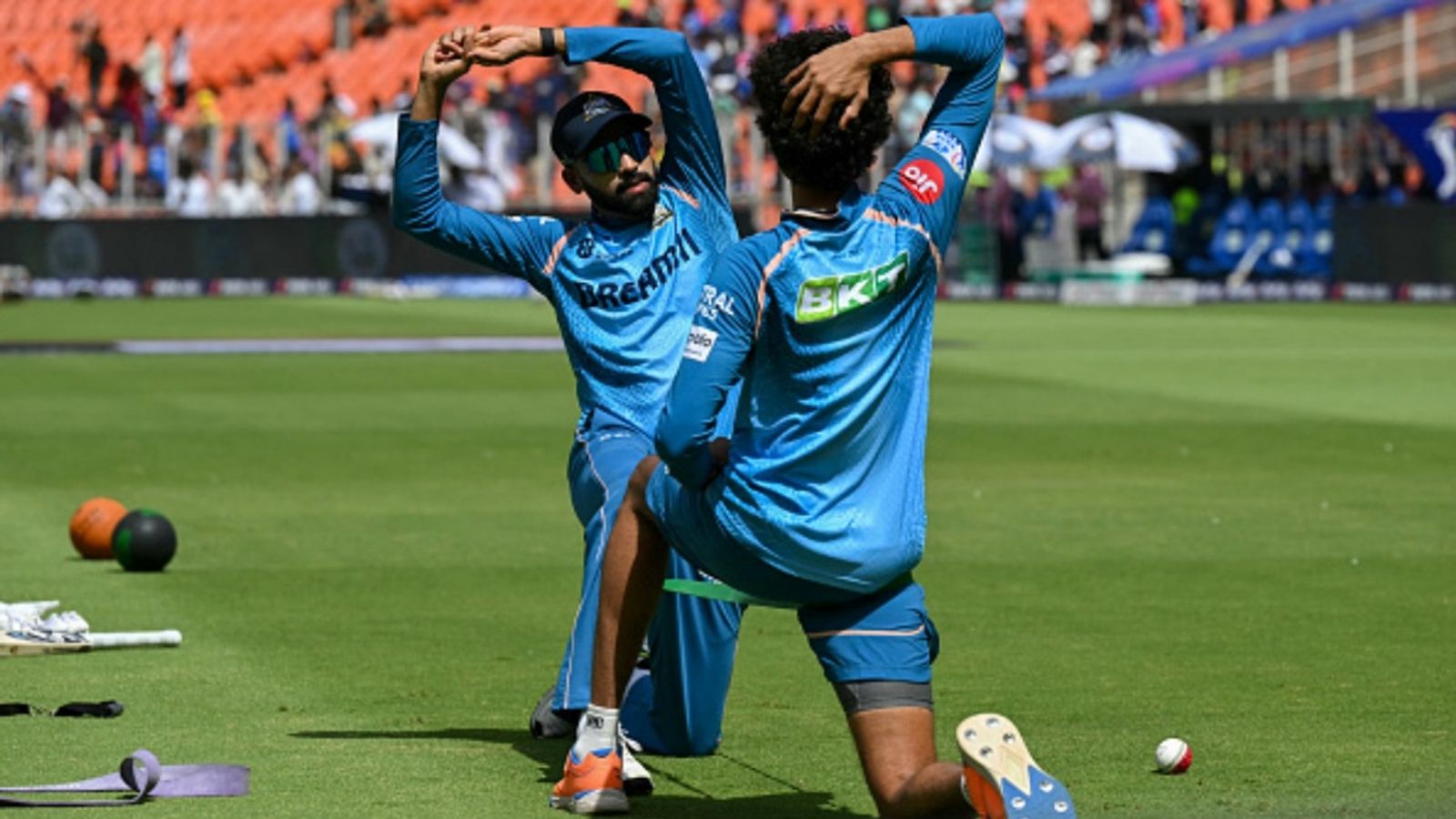 'The standard of playing spin without risk as come down': Gujarat Titans spinner namedrops Cheteshwar Pujara to explain reason behind it Gujarat Titans' Mohammed Siraj (L) and Sai Kishore warm up at the start of the Indian Premier League (IPL) match against Delhi Capitals at the Narendra Modi Stadium in Ahmedabad on April 19, 2025.
