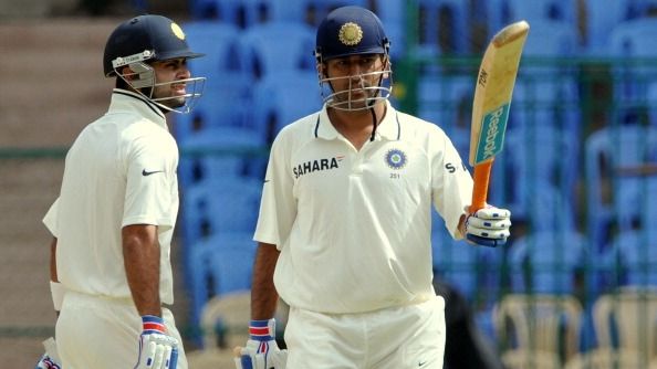 File Photo: Former India captains Virat Kohli (L) and MS Dhoni in frame